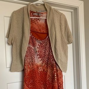 Animal Print Sleeveless Top Shortsleeved cardigan